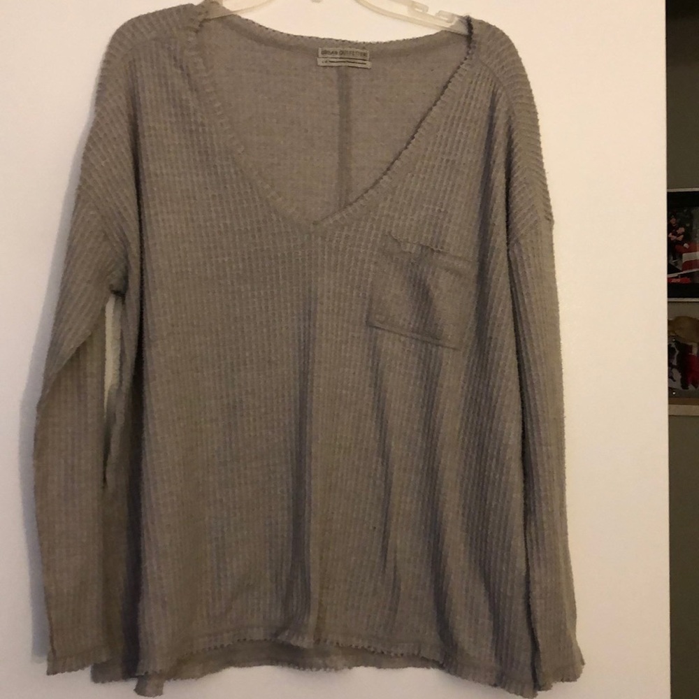 Urban outfitters oversized thermal v neck